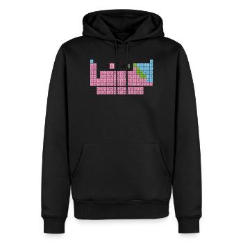Tableau périodique - Sweat à capuche Premium bio Homme - noir - Devant - Nico (187cm)