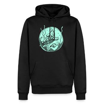 Beste Freunde - Männer Premium Bio Hoodie - Schwarz - Vorne - Nico (187cm)