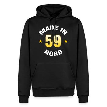Nord - Sweat à capuche Premium bio Homme - noir - Devant - Nico (187cm)