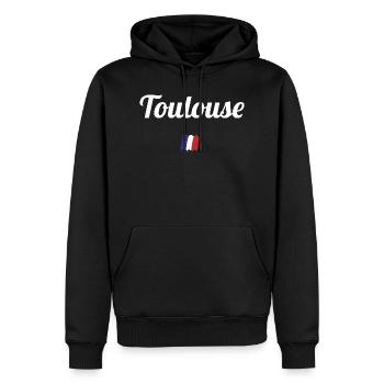 TOULOUSE - Sweat à capuche Premium bio Homme - noir - Devant - Nico (187cm)