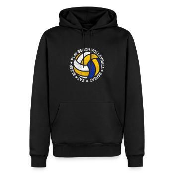 Beach Volleyball Tee Volley Ball Passion - Sweat à capuche Premium bio Homme - noir - Devant - Nico (187cm)
