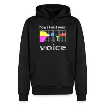 how i twist your voice - Männer Premium Bio Hoodie - Schwarz - Vorne - Nico (187cm)