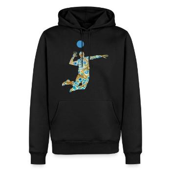 volleyballer e 243 - Männer Premium Bio Hoodie - Schwarz - Vorne - Nico (187cm)