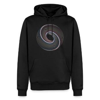 Spirale de géométrie sacrée - Sweat à capuche Premium bio Homme - noir - Devant - Nico (187cm)
