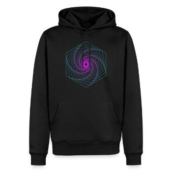 Heilige Geometrie Spiralle - Männer Premium Bio Hoodie - Schwarz - Vorne - Nico (187cm)