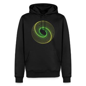 Géométrie sacrée Spiralle - Sweat à capuche Premium bio Homme - noir - Devant - Nico (187cm)