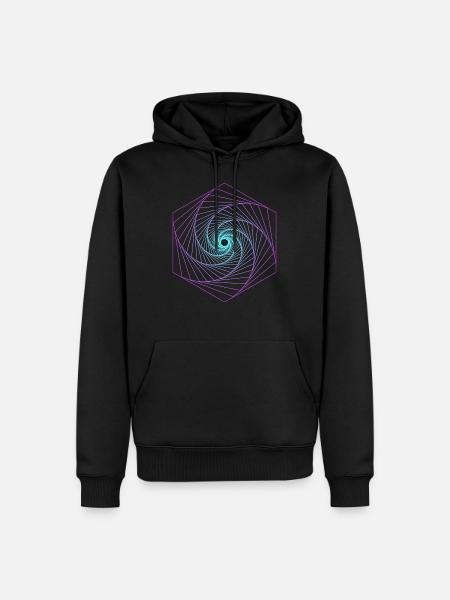 Sacred Geometry Spiralle - Men’s Premium Organic Hoodie - black