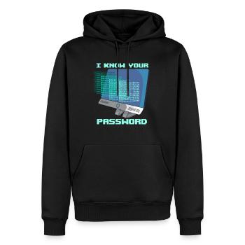 Je connais votre mot de passe Cybersecurity Password Hackers - Sweat à capuche Premium bio Homme - noir - Devant - Nico (187cm)