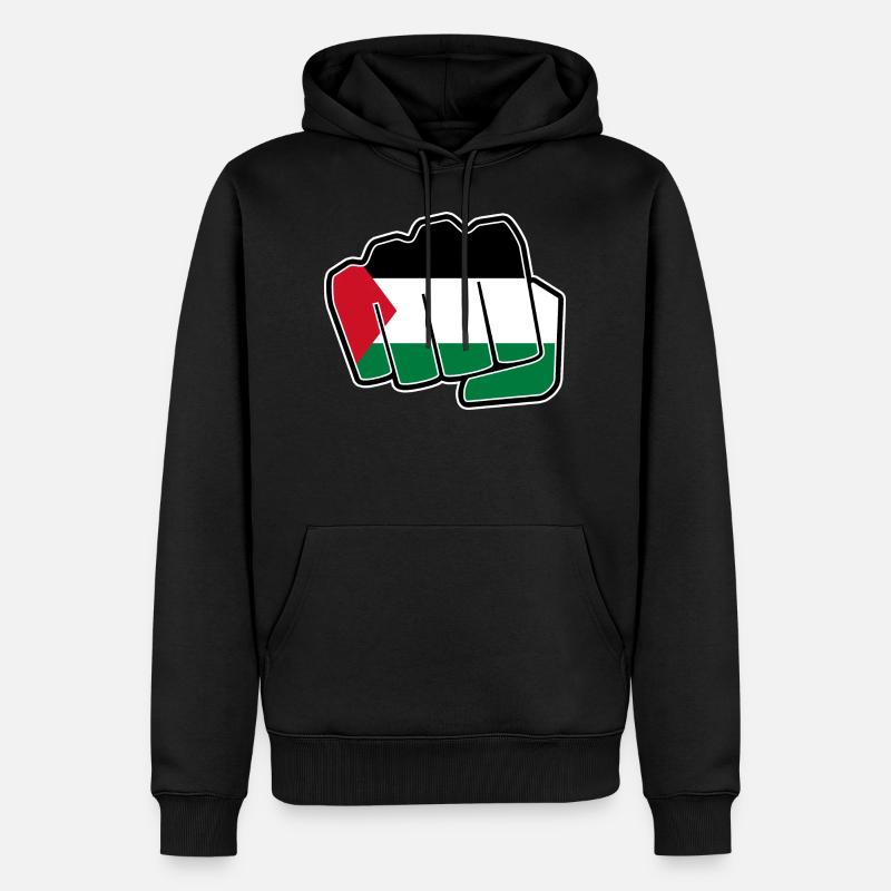 Palestine drapeau drapeau poing - Sweat à capuche Premium bio Homme - noir