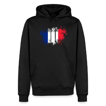 Frankreich Flagge Trikolore Paris Nizza Lyon - Männer Premium Bio Hoodie - Schwarz - Vorne - Nico (187cm)