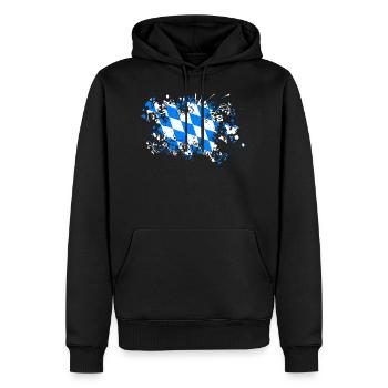 Bayern Flagge Farbklecks Bayrisch Bayer - Männer Premium Bio Hoodie - Schwarz - Vorne - Nico (187cm)