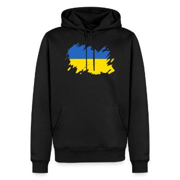 Drapeau ukrainien Caches de couleur Kazantip Kiev - Sweat à capuche Premium bio Homme - noir - Devant - Nico (187cm)