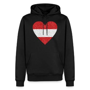 Österreich Flagge Herz Polygon Austria Wien Alpen - Männer Premium Bio Hoodie - Schwarz - Vorne - Nico (187cm)