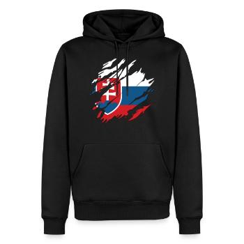 Slowakei Flagge Kratzer Used Look Cut Slowakisch - Männer Premium Bio Hoodie - Schwarz - Vorne - Nico (187cm)