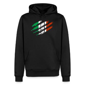 Italie Drapeau Griffes Cut Rome Pisa pays - Sweat à capuche Premium bio Homme - noir - Devant - Nico (187cm)