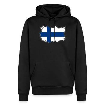 Pays Suomi UE pays pays - Sweat à capuche Premium bio Homme - noir - Devant - Nico (187cm)