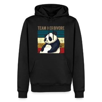 VINTAGE TEAM HERBIVORE - Männer Premium Bio Hoodie - Schwarz - Vorne - Nico (187cm)