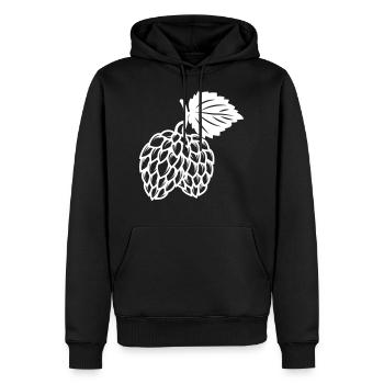 houblon symbole icône bière malt orge - Sweat à capuche Premium bio Homme - noir - Devant - Nico (187cm)