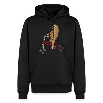 Fahrrad Fahren Faultier - Männer Premium Bio Hoodie - Schwarz - Vorne - Nico (187cm)