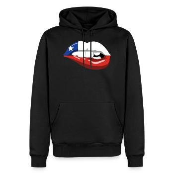 Chili Drapeau des lèvres Amérique du Sud Drapeau chilien - Sweat à capuche Premium bio Homme - noir - Devant - Nico (187cm)