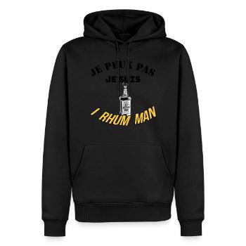 J'peux pas j'ai▪Je peux pas je suis I rhum man▪ - Sweat à capuche Premium bio Homme - noir - Devant - Nico (187cm)