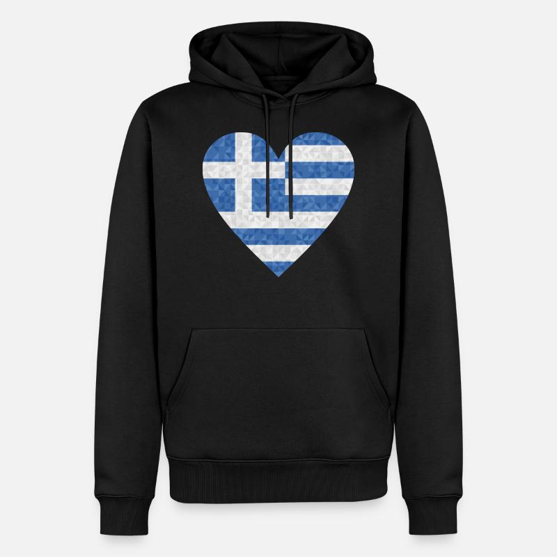 Grèce Drapeau Grec - Sweat à capuche Premium bio Homme - noir