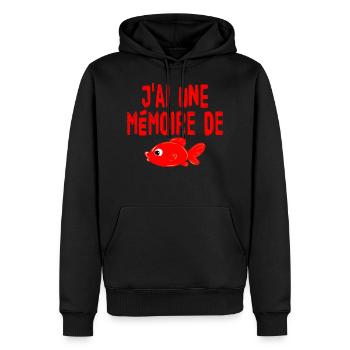 mémoire de poisson rouge - Sweat à capuche Premium bio Homme - noir - Devant - Nico (187cm)