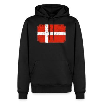 Danemark Drapeau Scandinaves Drapeau danois Voyage - Sweat à capuche Premium bio Homme - noir - Devant - Nico (187cm)