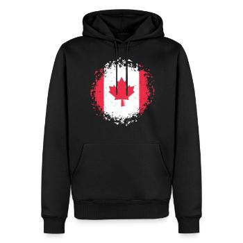 Canada Drapeau érable Feuille drapeau canadien Canada - Sweat à capuche Premium bio Homme - noir - Devant - Nico (187cm)