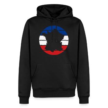 Frankreich Flagge Trikolore Französische Fahne - Männer Premium Bio Hoodie - Schwarz - Vorne - Nico (187cm)