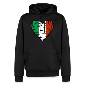 Italien Flagge Herz Italienische Fahne Italia - Männer Premium Bio Hoodie - Schwarz - Vorne - Nico (187cm)
