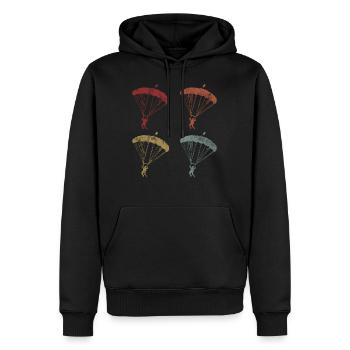 Parachutisme parachutiste parachutiste - Sweat à capuche Premium bio Homme - noir - Devant - Nico (187cm)