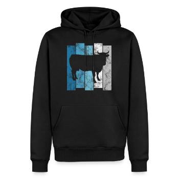 Kühe Rind Landwirtschaft Kuh Landwirt Bauer Retro - Männer Premium Bio Hoodie - Schwarz - Vorne - Nico (187cm)