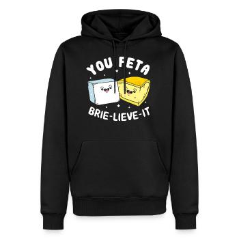 Käse Feta Käse - Männer Premium Bio Hoodie - Schwarz - Vorne - Nico (187cm)