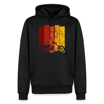 Motocyclistes retro Bobber Chopper moto - Sweat à capuche Premium bio Homme - noir - Devant - Nico (187cm)