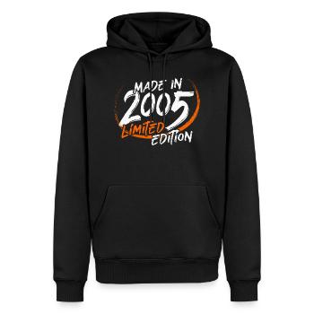 Né en 2005 16 anniversaire 16 ans - Sweat à capuche Premium bio Homme - noir - Devant - Nico (187cm)