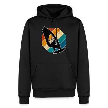 Windsurfer Windsurfer Windsurfing Retro Surf - Sweat à capuche Premium bio Homme - noir - Devant - Nico (187cm)