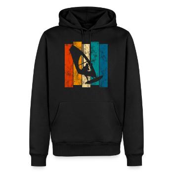 Windsurfing Retro Surfen Windsurfen Windsurfer - Männer Premium Bio Hoodie - Schwarz - Vorne - Nico (187cm)