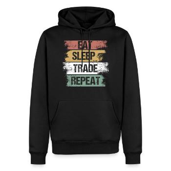 Trader - Trade - Money - Payment - Gift - Men’s Premium Organic Hoodie - black - Front - Nico (187cm)