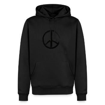 Peace at Home, Peace in the World - Männer Premium Bio Hoodie - Schwarz - Vorne - Nico (187cm)