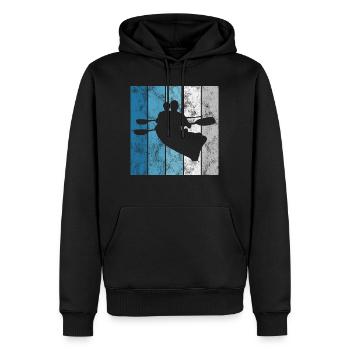 Paddeln Kayak Retro Kajak Rudern Boot Paddel Kanu - Männer Premium Bio Hoodie - Schwarz - Vorne - Nico (187cm)
