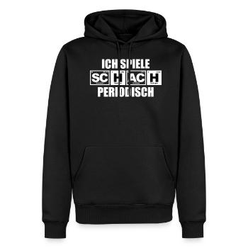 Ich spiele Schach periodisch - Periodensystem - Männer Premium Bio Hoodie - Schwarz - Vorne - Nico (187cm)