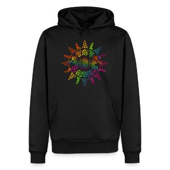 Kokopelli Duo - Sun Ornaments 2 - Sweat à capuche Premium bio Homme - noir - Devant - Nico (187cm)