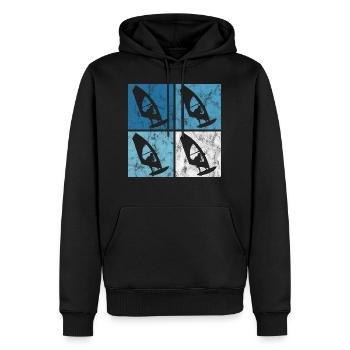 Surfen Retro Windsurfen Windsurfing Windsurfer - Männer Premium Bio Hoodie - Schwarz - Vorne - Nico (187cm)