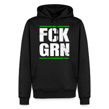 Anti Grün FCK GRN - Männer Premium Bio Hoodie - Schwarz - Vorne - Nico (187cm)