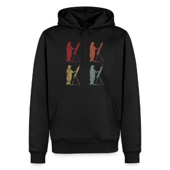 Peinture artiste artiste peintre art rétro - Sweat à capuche Premium bio Homme - noir - Devant - Nico (187cm)