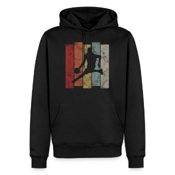 Basketteur basket rétro - Sweat à capuche Premium bio Homme - noir - Devant - Nico (187cm)