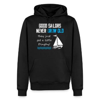 Good Sailors never grown old - Männer Premium Bio Hoodie - Schwarz - Vorne - Nico (187cm)