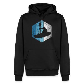 Canoë-kayak d'aviron Kayak à pagaie rétro - Sweat à capuche Premium bio Homme - noir - Devant - Nico (187cm)