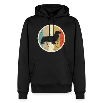 Langhaarteckel Langhaardackel Teckel Dachshund - Männer Premium Bio Hoodie - Schwarz - Vorne - Nico (187cm)